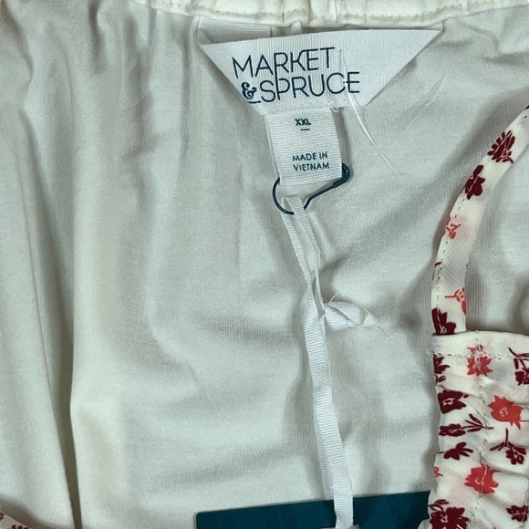 Market & Spruce Women’s XXL Red/ Cream Floral Sleeveless Woven Tank Top NWT - Picture 7 of 11